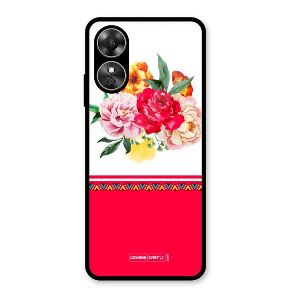 Flower Fusion Glass Back Case for Oppo A17