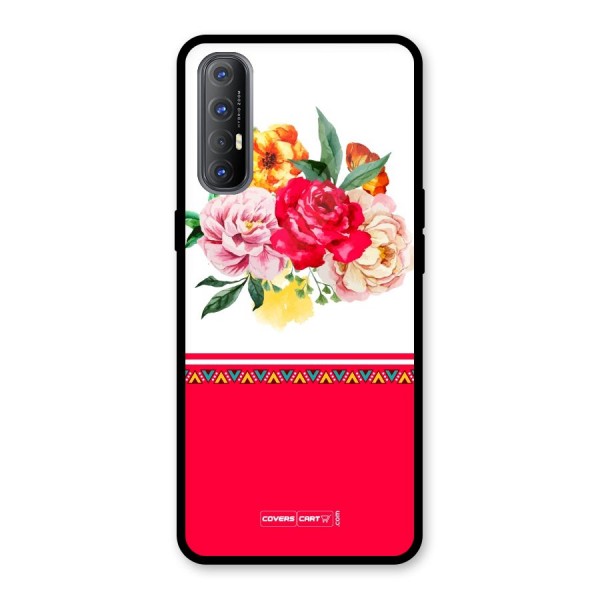 Flower Fusion Glass Back Case for Oppo Reno3 Pro