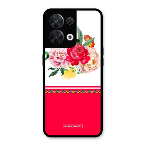 Flower Fusion Glass Back Case for Oppo Reno8 5G