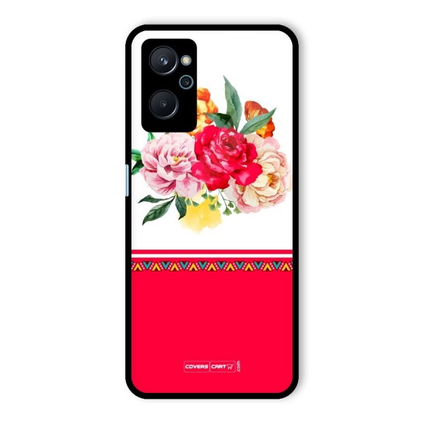 Flower Fusion Glass Back Case for Realme 9i