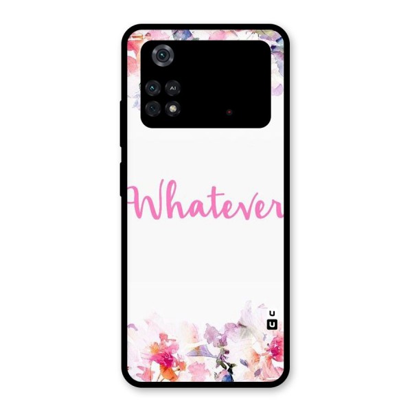 Flower Whatever Glass Back Case for Poco M4 Pro 4G