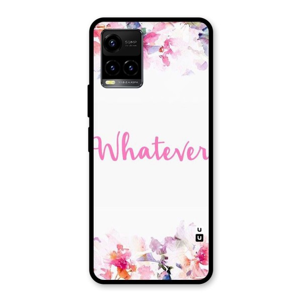 Flower Whatever Glass Back Case for Vivo Y21 2021