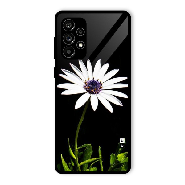 Flower White Spring Glass Back Case for Galaxy A73 5G