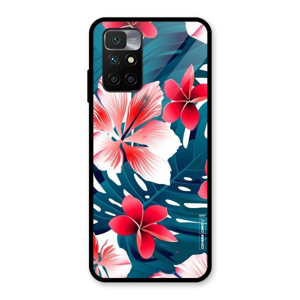 Flower design Glass Back Case for Redmi 10 Prime