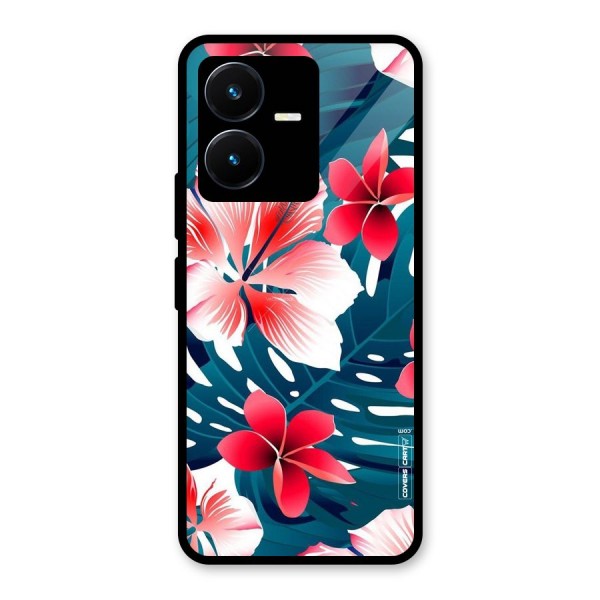 Flower design Glass Back Case for Vivo Y22