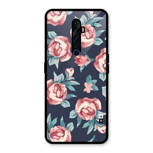 Flowers Painting Glass Back Case for Oppo Reno2 Z