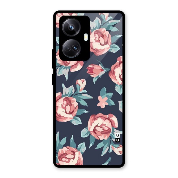 Flowers Painting Glass Back Case for Realme 10 Pro Plus