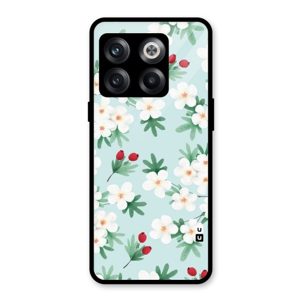 Flowers Pastel Glass Back Case for OnePlus 10T
