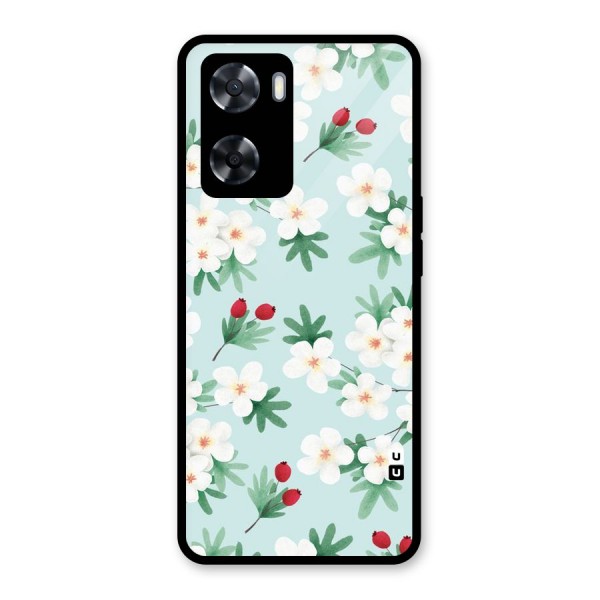 Flowers Pastel Glass Back Case for Oppo A57 2022