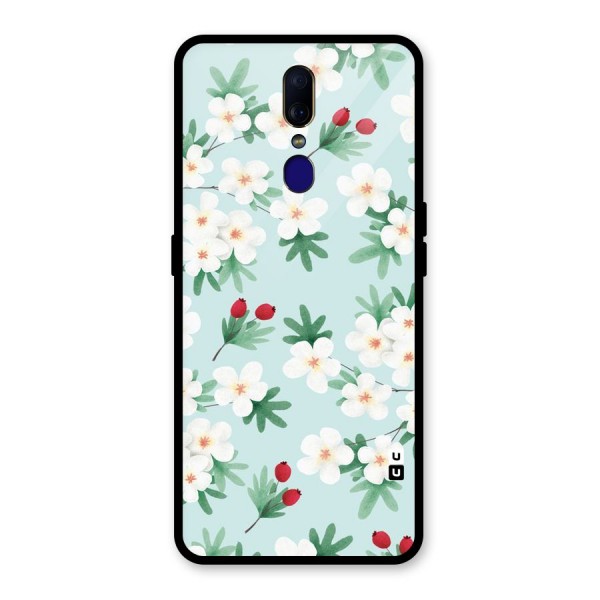 Flowers Pastel Glass Back Case for Oppo F11