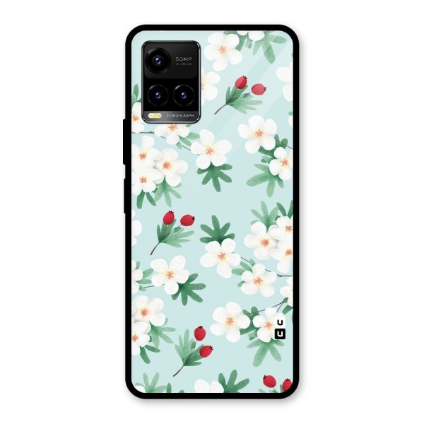 Flowers Pastel Glass Back Case for Vivo Y21A