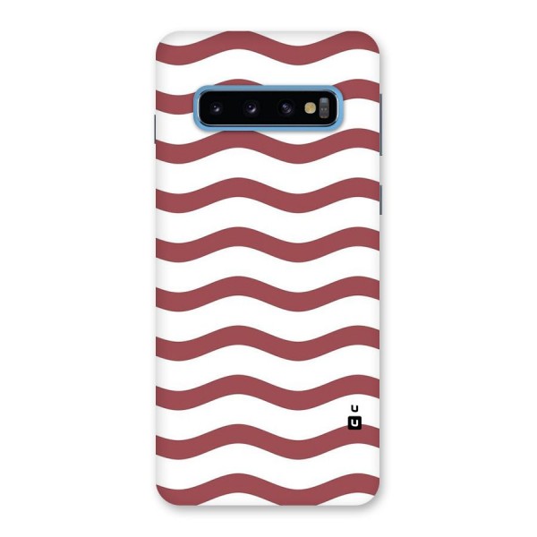 Flowing Stripes Red White Back Case for Galaxy S10