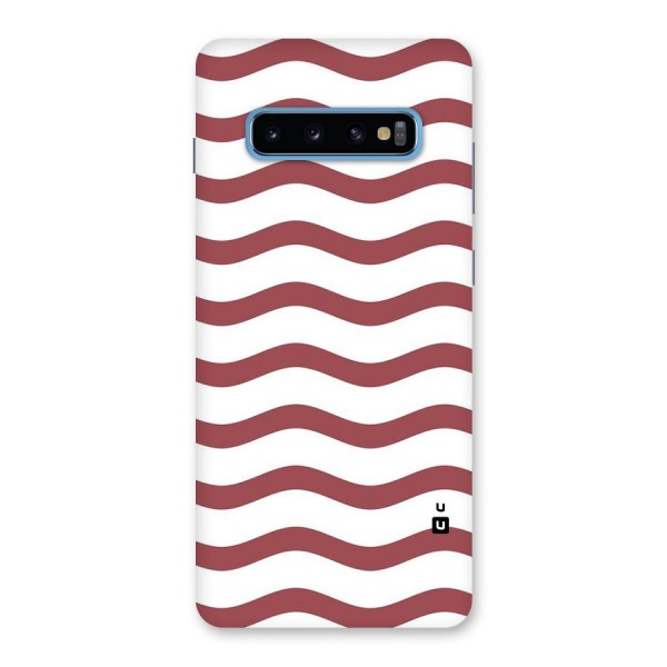 Flowing Stripes Red White Back Case for Galaxy S10 Plus