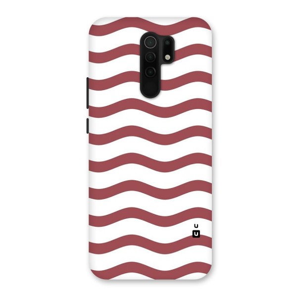 Flowing Stripes Red White Back Case for Redmi 9 Prime