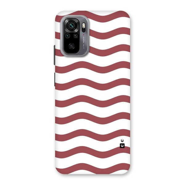 Flowing Stripes Red White Back Case for Redmi Note 10