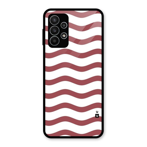 Flowing Stripes Red White Glass Back Case for Galaxy A23