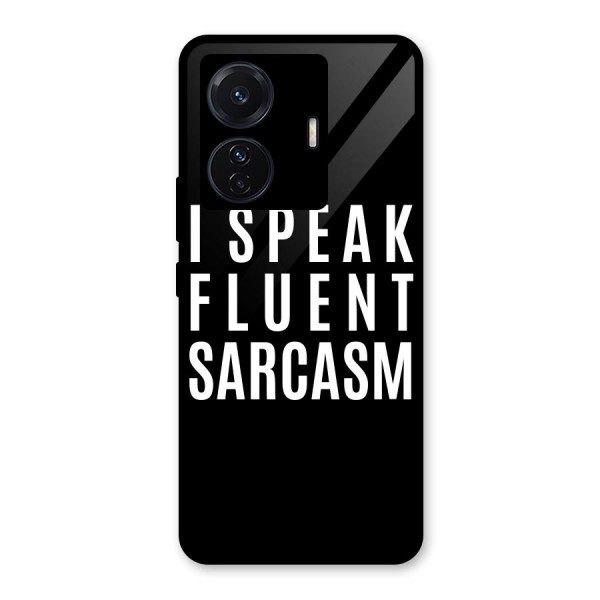 Fluent Sarcasm Glass Back Case for Vivo T1 Pro