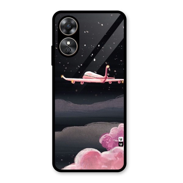 Fly Pink Glass Back Case for Oppo A17