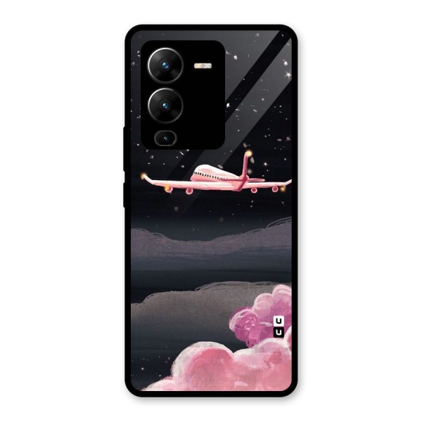 Fly Pink Glass Back Case for Vivo V25 Pro