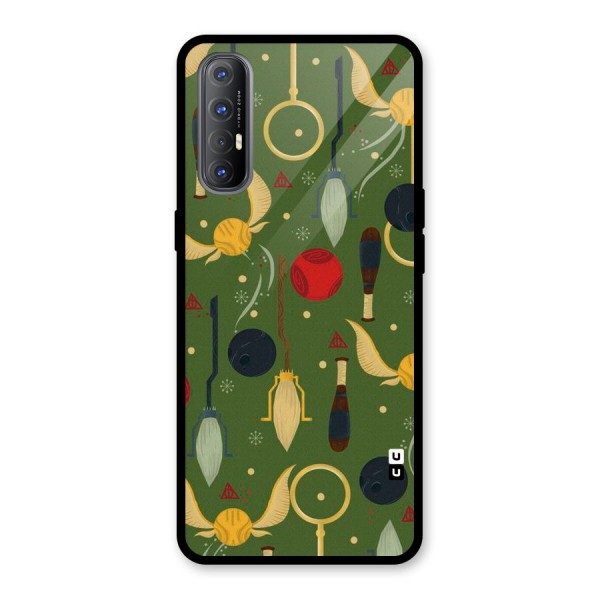 Flying Ball Pattern Glass Back Case for Oppo Reno3 Pro