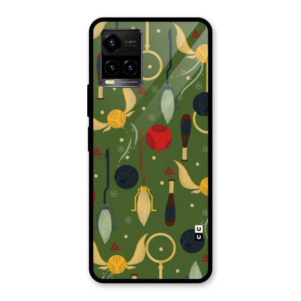 Flying Ball Pattern Glass Back Case for Vivo Y21 2021