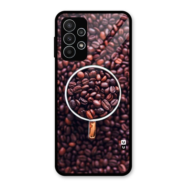 Focus Coffee Beans Glass Back Case for Galaxy A23