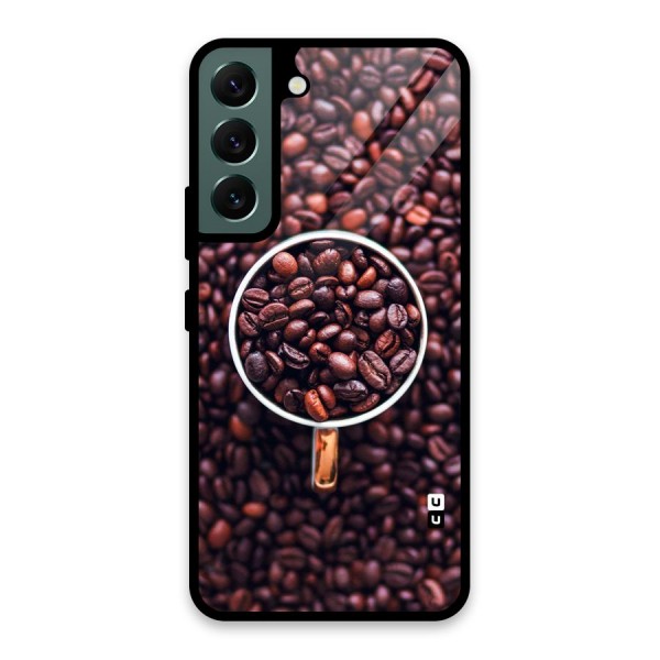 Focus Coffee Beans Glass Back Case for Galaxy S22 5G