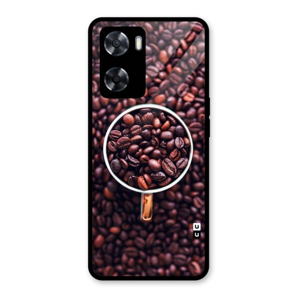 Focus Coffee Beans Glass Back Case for Oppo A57 2022