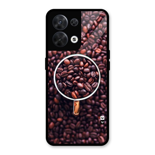 Focus Coffee Beans Glass Back Case for Oppo Reno8 5G