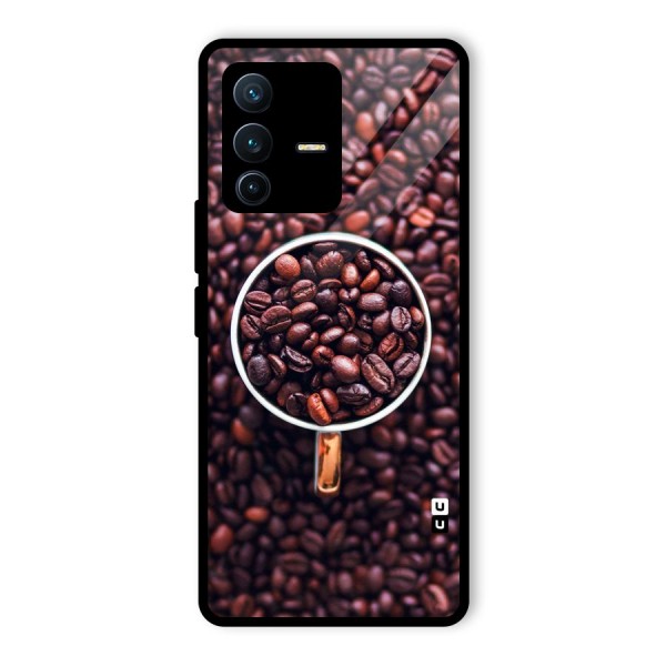 Focus Coffee Beans Glass Back Case for Vivo V23 Pro