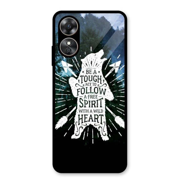 Follow Spirit Heart Glass Back Case for Oppo A17