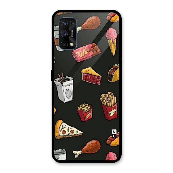 Foodie Pattern Glass Back Case for Realme 7 Pro