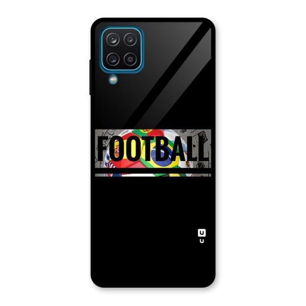 Football Typography Glass Back Case for Galaxy A12