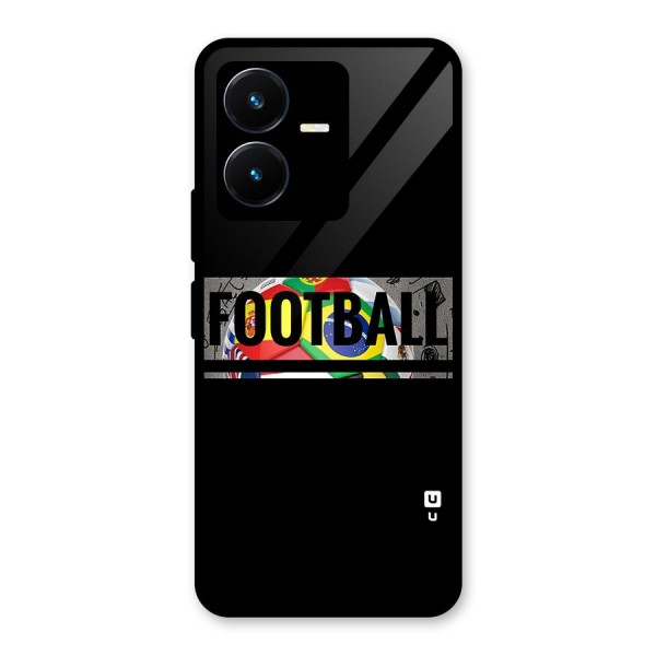 Football Typography Glass Back Case for Vivo Y22