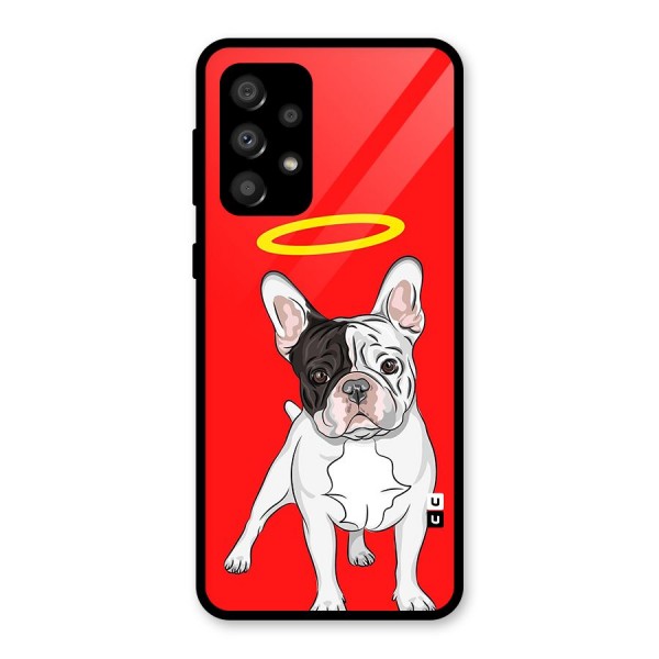 French Cute Angel Doggo Glass Back Case for Galaxy A32