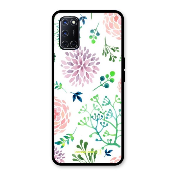 Fresh Floral Glass Back Case for Oppo A52