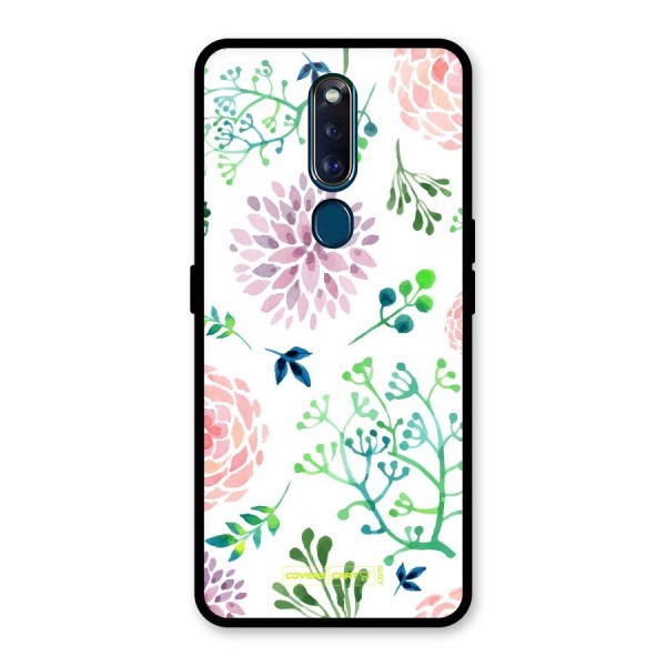 Fresh Floral Glass Back Case for Oppo F11 Pro