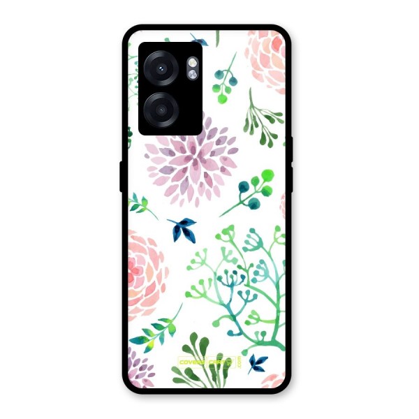 Fresh Floral Glass Back Case for Oppo K10 (5G)