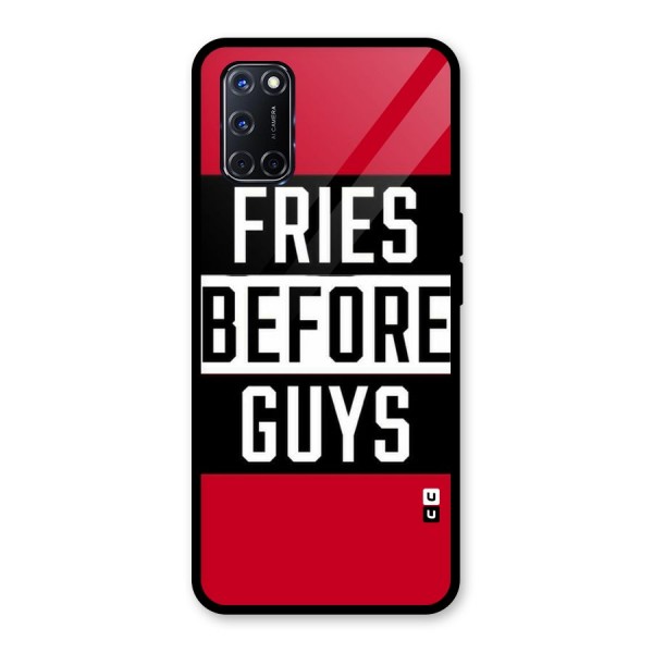 Fries Love Stripes Glass Back Case for Oppo A52