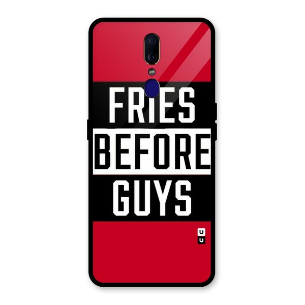 Fries Love Stripes Glass Back Case for Oppo F11