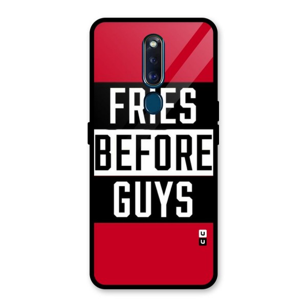 Fries Love Stripes Glass Back Case for Oppo F11 Pro