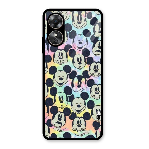 Fun Rainbow Faces Glass Back Case for Oppo A17