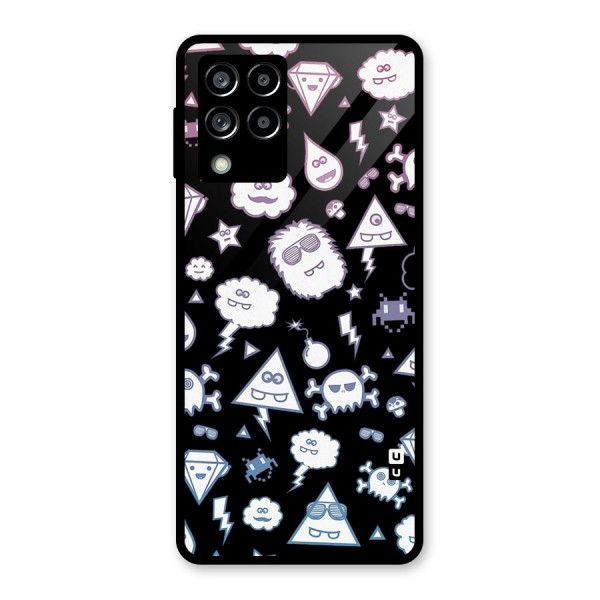 Funny Faces Glass Back Case for Galaxy M53 5G