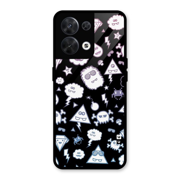 Funny Faces Glass Back Case for Oppo Reno8 5G