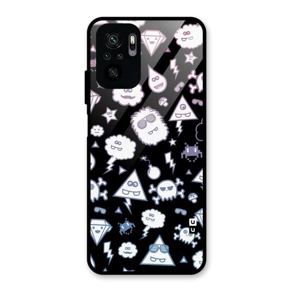 Funny Faces Glass Back Case for Redmi Note 11 SE