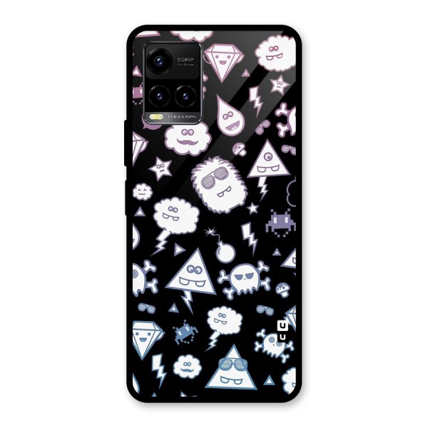 Funny Faces Glass Back Case for Vivo Y21 2021