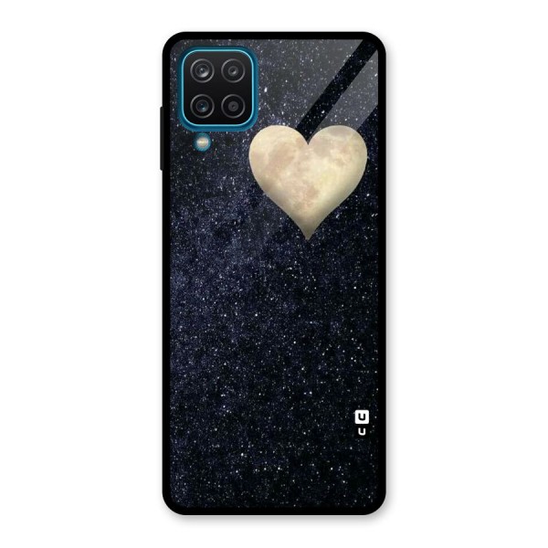 Galaxy Space Heart Glass Back Case for Galaxy A12