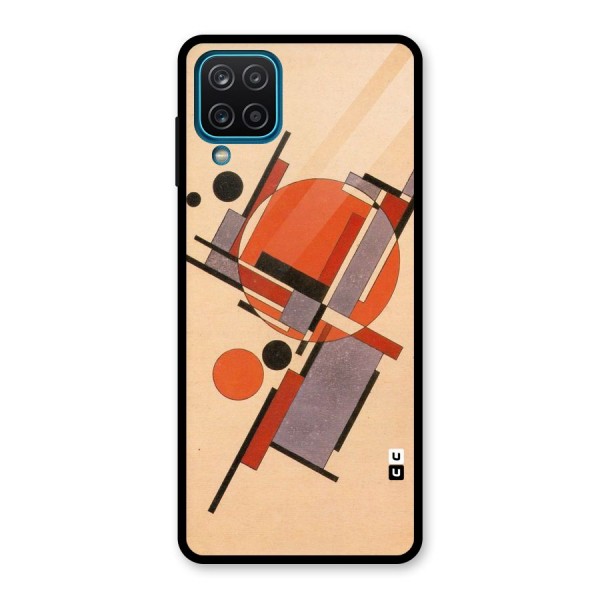 Geo Abstract Metrics Glass Back Case for Galaxy A12