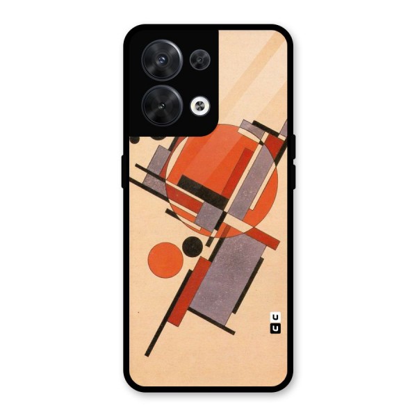 Geo Abstract Metrics Glass Back Case for Oppo Reno8 5G