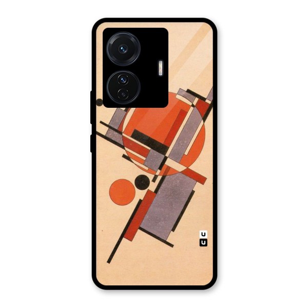 Geo Abstract Metrics Glass Back Case for Vivo T1 Pro